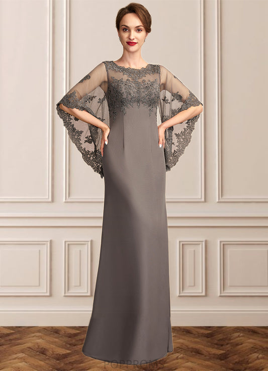 Bailey Sheath/Column Scoop Neck Floor-Length Chiffon Lace Mother of the Bride Dress PP6126P0014996