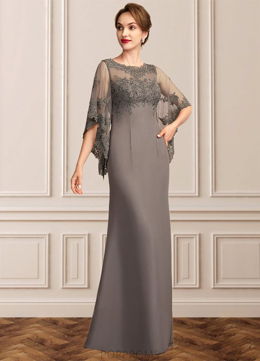 Bailey Sheath/Column Scoop Neck Floor-Length Chiffon Lace Mother of the Bride Dress PP6126P0014996