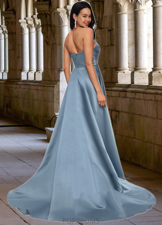 Aylin Ball-Gown/Princess V-Neck Sweep Train Satin Prom Dresses PP6P0022191