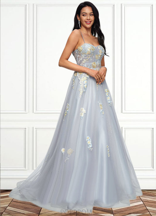 Savanna Ball-Gown/Princess Sweetheart Sweep Train Tulle Prom Dresses With Pleated PP6P0022192