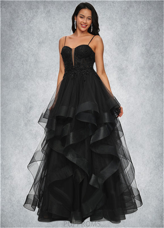 Rachael Ball-Gown/Princess Sweetheart Floor-Length Tulle Prom Dresses With Appliques Lace Sequins PP6P0022220