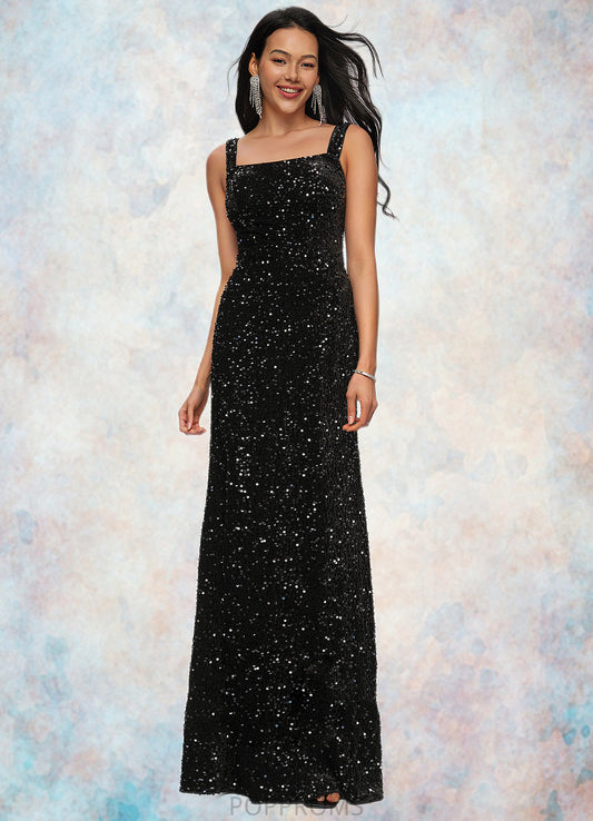 Ina Sheath/Column Scoop Floor-Length Sequin Prom Dresses PP6P0022228