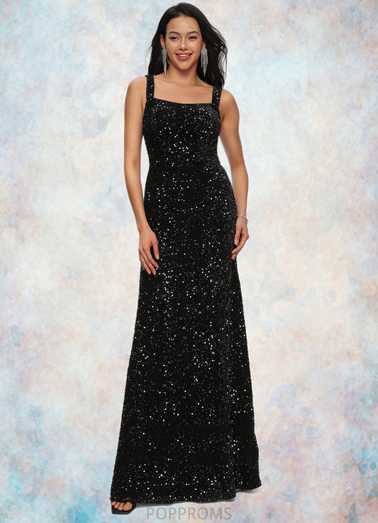 Ina Sheath/Column Scoop Floor-Length Sequin Prom Dresses PP6P0022228