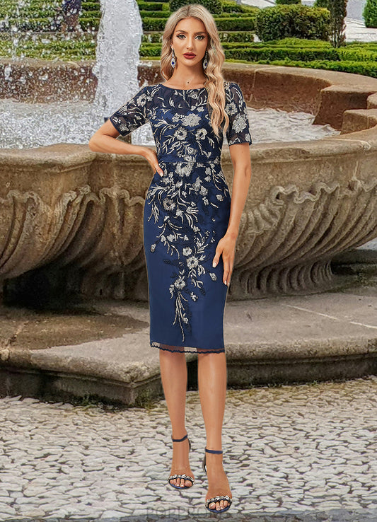 Sariah Sheath/Column Scoop Knee-Length Lace Evening Dress PP6P0022301