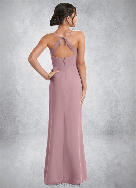 Avery A-Line Chiffon Floor-Length Junior Bridesmaid Dress dusty rose PP6P0022856