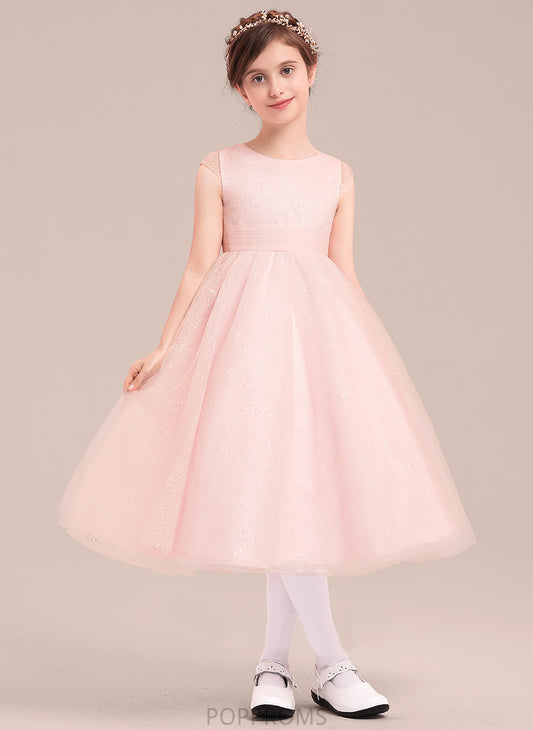 - Neck A-Line/Princess Dress Tea-length Sleeveless Flower Girl Dresses Bow(s) Scoop Flower Tulle Girl With Savanna