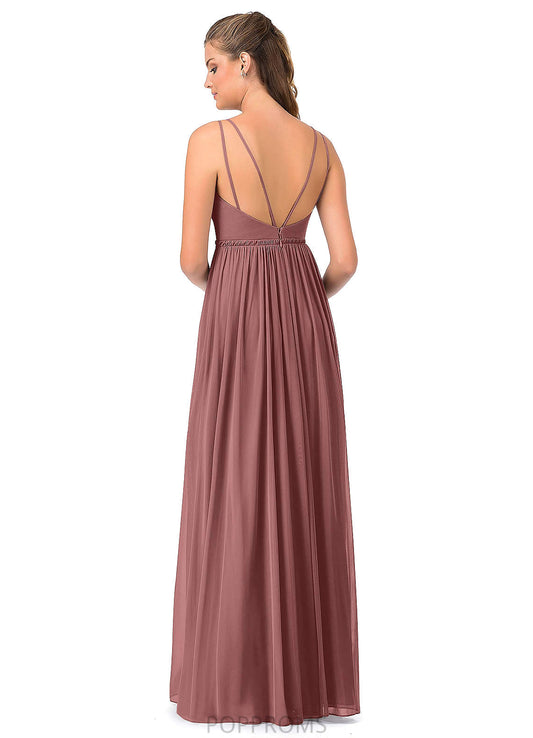 Lucinda Floor Length Half Sleeves A-Line/Princess Natural Waist Bridesmaid Dresses