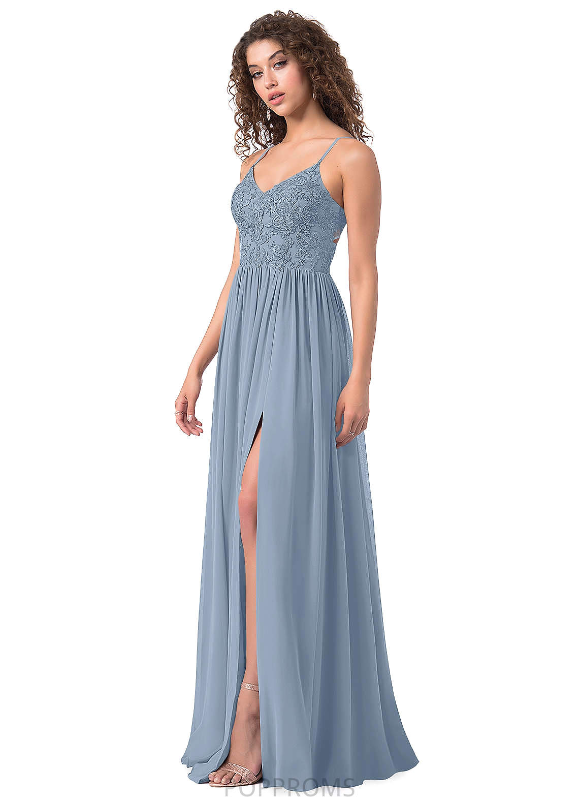 Jocelyn Spaghetti Staps A-Line/Princess Floor Length Natural Waist Sleeveless Bridesmaid Dresses