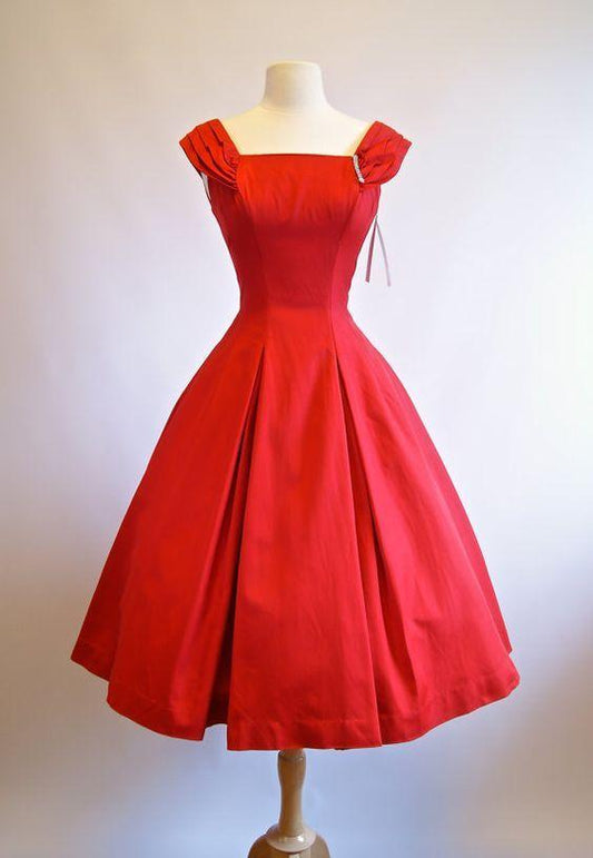 1950S Vintage Ball Gown Red Mini Short Dress Party Rylie Cocktail Homecoming Dresses Gowns